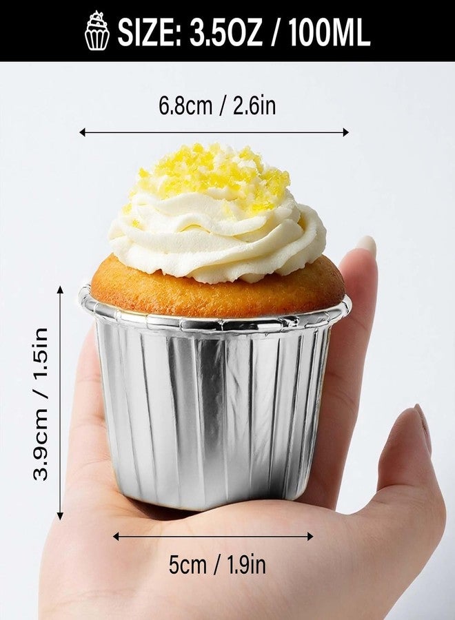 Jubilant 50 Pcs Cupcake Liners, Disposable Ramekin Muffin Baking Cups, Aluminum Cupcake Cups, Little Foil Baking Cups - Image 2